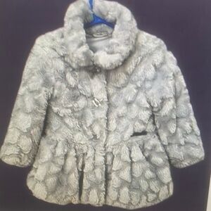 Children's Faux Fur Peacoat Jacket - Gray